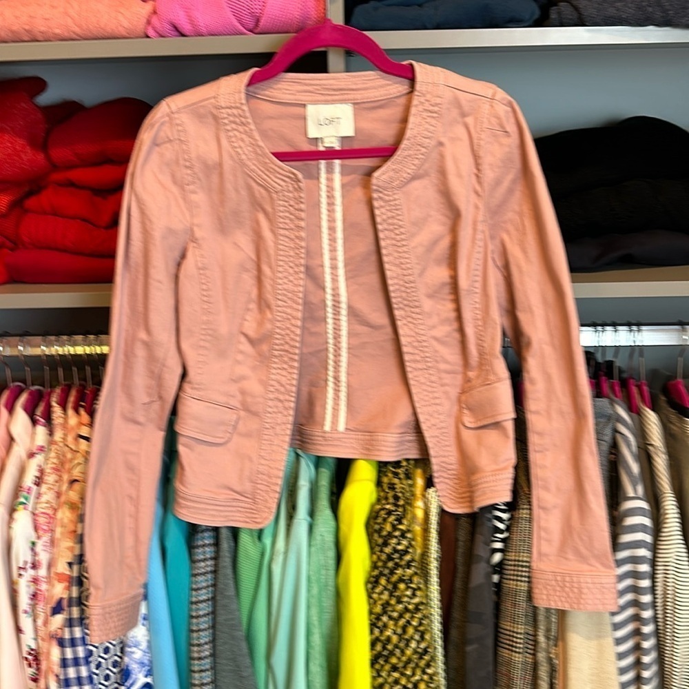 Loft pink open front blazer size 0